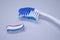 Toothbrush on a white background next to the toothpaste. healthy and clean teeth concept, dentistry