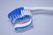 Toothbrush on a white background next to the toothpaste. healthy and clean teeth concept, dentistry