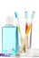 Toothbrushes with mouthwash bottle