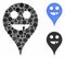 Toothless Smiley Map Marker Composition Icon of Spheric Items