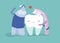 Toothpaste, toothbrush and tooth are friend together, dental con