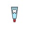 Toothpaste tube filled outline icon