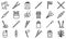 Toothpick icons set, outline style