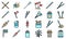 Toothpick icons set vector flat