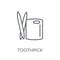 Toothpick linear icon. Modern outline Toothpick logo concept on