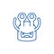 Toothy cast line icon concept. Toothy cast flat  vector symbol, sign, outline illustration.