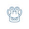 Toothy cast line icon concept. Toothy cast flat  vector symbol, sign, outline illustration.