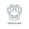 Toothy cast vector line icon, linear concept, outline sign, symbol
