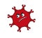 Toothy red evil virus, vector illustration