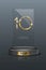 Top 10 rectangular award trophy. Glass prize with gold number 10. Champion glory in competition vector illustration