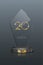 Top 20 award trophy. Glass prize with gold number twenty. Champion glory in competition vector illustration. Hollywood