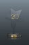 Top 20 award trophy. Star shaped prize with gold number twenty. Champion glory in competition vector illustration