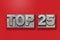 Top 25 on red