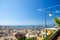 Top aerial scenic panoramic view from above of old historical centre quarter districts of european city Genoa