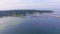 Top aerial view. Harbour in Lohusalu Bay on Baltic Sea coast