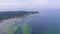 Top aerial view. Harbour in Lohusalu Bay on Baltic Sea coast