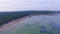 Top aerial view. Harbour in Lohusalu Bay on Baltic Sea coast