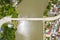 Top aerial view of a highway bridge crosses the Gandara River in the island of Samar, Philippines