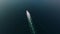 Top aerial view of the large empty container ship sailing in sea to loading port