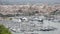 Top aerial view panorama landscape of Palma de Mallorca island harbor