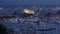 Top aerial view panorama landscape of Palma de Mallorca island harbor by night