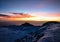 Top of Africa. Beautiful sunrise on Uhuru Peak Kilimanjaro in Tanzania. Adventure travel with trekking in Tanzania.