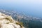 On top of Ai-Petri plateau, view of Black sea coast, Crimea.