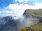 Top Australian Alps, clouds flowing over the top