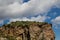 Top of a beautiful rock formation where gulls live. Cape Velikan, Sakhalin Island, Russia