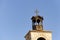 The top of the belfry of the Church in the Old town in Bansko, Bulgaria