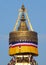 Top of Boudhanath stupa in Tibetan enclave of Kathmandu, Nepal