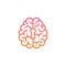 Top Brain logo icon with keyhole symbol, Secrets of the mind concept design illustration pink and orange gradients color isolated