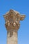 Top of carved graeco-roman column at ancient egyptian temple