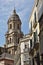 Top of the church in Granada in southern Spain as a typical Spanish bell tower