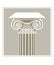 The top of the column. Architecture, design. Graphic drawing of an antique column.