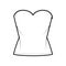 Top crop strapless sweetheart neckline technical fashion illustration with slim fit, waist length. Flat apparel shirt