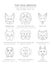 Top dog breeds. Hunting, shepherd and companion dogs set. Pet outline collection