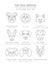 Top dog breeds. Hunting, shepherd and companion dogs set. Pet outline collection