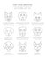 Top dog breeds. Hunting, shepherd and companion dogs set. Pet outline collection