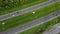 Top down aerial footage of Interstate highway I-95 in rural Florida