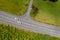 Top down aerial view of State Highway One through Rangitikei ranges