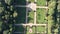 Top-down aerial view of Warsaw Royal Baths (Lazienki Park), Poland, Europe