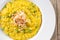 top down saffron risotto