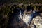 Top down view/ Aerial view over limestone rocks on the Mountain KoÅ‚oczek in Podlesice Upland Cracow