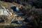 Top down view/ Aerial view over limestone rocks on the Mountain KoÅ‚oczek in Podlesice Upland Cracow