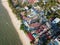 Top down view Batu Ferringhi tourism shop near the beach.