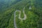 Top down view of curved road on polish mountains