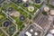 Top down view of Hong Kong Sewage treatment plant