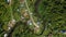 Top-down view of Mulu village with forest and river near Gunung Mulu national park. Borneo. Sarawak.