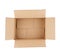 Top down view of open empty cardboard box